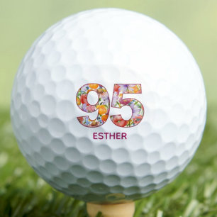 95. Geburtstagsgeschenk Florale Zahl - 95 Jahre Sp Golfball