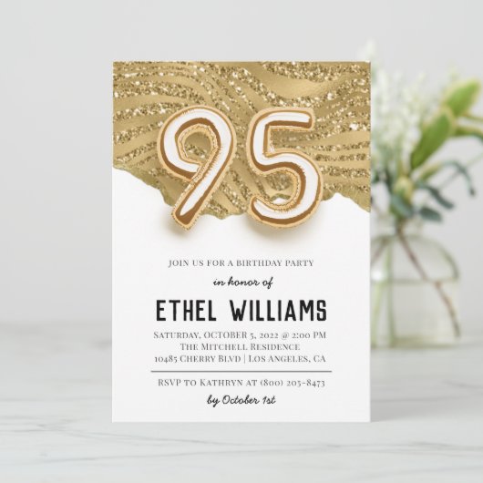 95. Geburtstagsparty Einladung (Stehend Vorderseite)