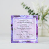 95. Geburtstagsparty Einladung Lila Hydrangeas (Stehend Vorderseite)