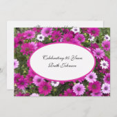 95. Geburtstagsparty Einladung wunderschöne Blumen (Vorne/Hinten)