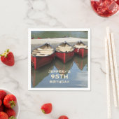 95. Geburtstagsparty, Name, rotes Kanupapier Serviette (Beispiel)