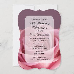 95. Geburtstagsparty Rose Elegance Einladung