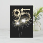 95. Geburtstagsparty Sparkler Einladung (Stehend Vorderseite)