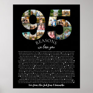 95 Gründe für die Liebe Sie Foto Collage Geburtsta Poster