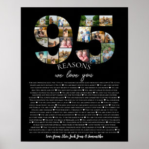 95 Gründe, warum wir dich lieben Foto-Collage Gebu Poster