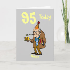 95. heute Geburtstag Cartoon personalisiert Karte