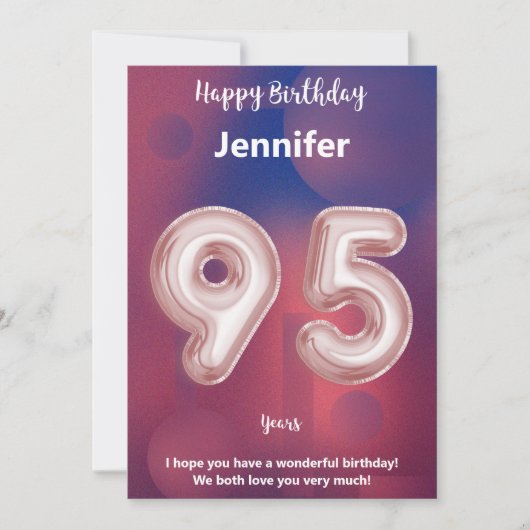95 Jahre alte Happy Birthday Card (Vorderseite)