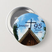 95 Jahre alte, Vintage Landkirche Button (Vorne & Hinten)