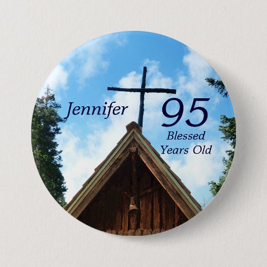95 Jahre alte, Vintage Landkirche Button (Vorderseite)