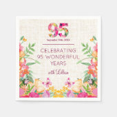 95 Jahre Blume Blumenhandwäsche 95. Geburtstag Serviette (Vorderseite)