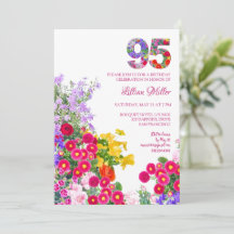 95 Jahre Elegant Garden Floral - 95. Geburtstag