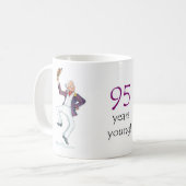 "95 Jahre junge" Kaffee-Tasse Kaffeetasse (Vorderseite Links)