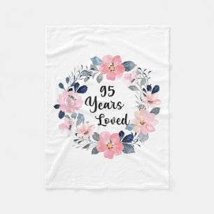 95 Jahre Liebe 95. Geburtstag Floral 95 Jahre alt Fleecedecke