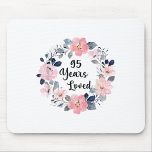 95 Jahre Liebe 95. Geburtstag Floral 95 Jahre alt Mousepad