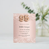 95. Rose Gold pink Einladungspostkarte (Stehend Vorderseite)