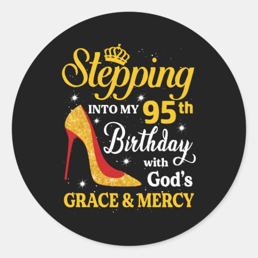 95. Schritt in mein 95. Runder Aufkleber (Vorderseite)