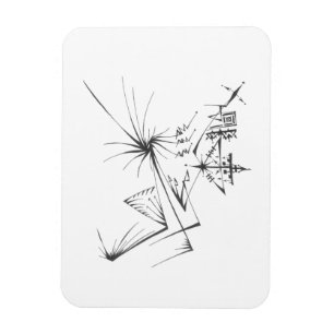 95 Schwarz-Weiß-Abstrakt Tribal-Tattoo-Kunst Magnet