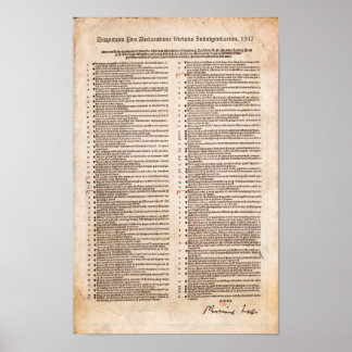 95 Themen von Martin Luther: Protestantische Refor Poster