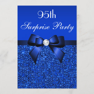 95. Überraschungs-Party-königliches Blau-Sequins Einladung