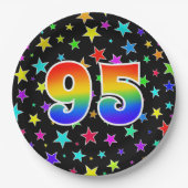 95. Veranstaltung: Fett, Spaß, farbiger Regenbogen Pappteller (Vorderseite)