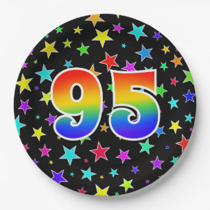 95. Veranstaltung: Fett, Spaß, farbiger Regenbogen Pappteller