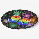 95. Veranstaltung - Spaß, farbig, kühl, Regenbogen Pappteller (Schrägansicht)