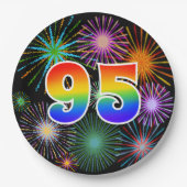 95. Veranstaltung - Spaß, farbig, kühl, Regenbogen Pappteller (Vorderseite)
