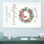95th Birthday Banner Red Cardinal Custom Welcome (Messe)