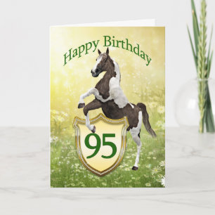 95th birthday card with a rearing horse karte