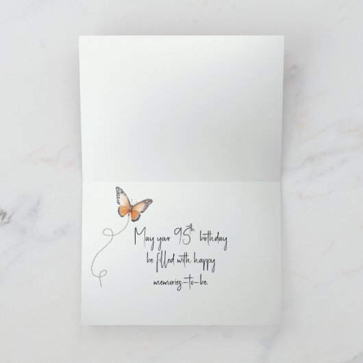 95th Birthday Monarch Butterfly On a Pencil Karte (Innenseite)