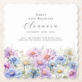 95th Birthday September Birth Flower Custom Untersetzer (Vorderseite)