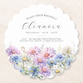 95th Birthday September Birth Flower Custom Untersetzer (Vorderseite)