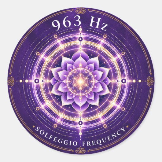 963 Hz Solfeggio-Frequenz-Aufkleber Runder Aufkleber (Vorderseite)