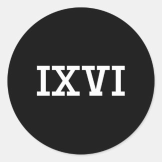 96 Ancient Ro Numerals Runder Aufkleber