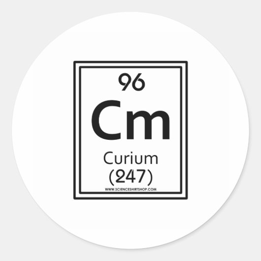 96 Curium Runder Aufkleber (Vorderseite)