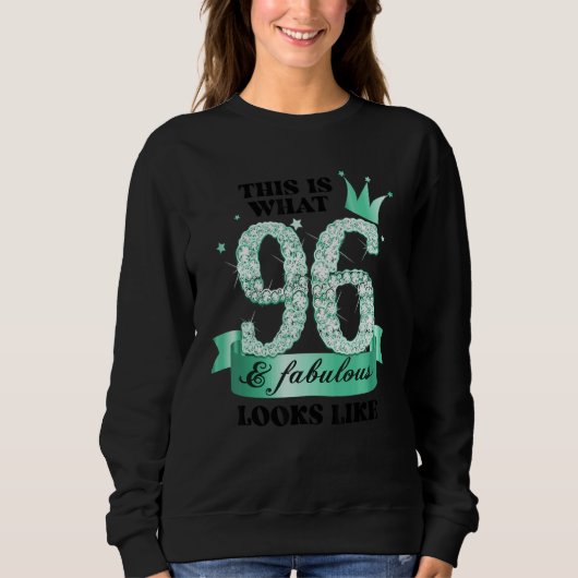 96 & Fabulous I Turquoise White Party Group Photo Sweatshirt (Vorderseite)