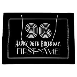 96. Geburtstag — Art Deco Inspiriert Look "96" & N Große Geschenktüte