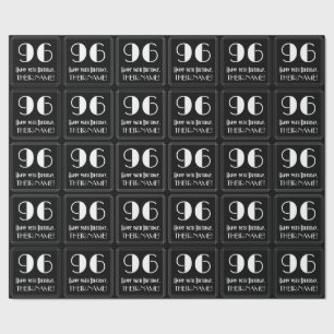 96. Geburtstag - Art Deco Inspiriert Look "96", Na Geschenkpapier
