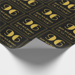 96. Geburtstag ~ Art Deco inspiriertes Aussehen "9 Geschenkpapier