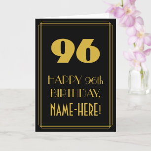 96. Geburtstag – Art Deco inspiriertes Aussehen "9 Karte