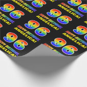 96. Geburtstag: Bold, Fun, Simple, Rainbow 96 Geschenkpapier (Ecke)