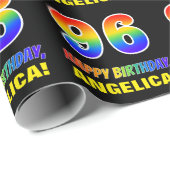 96. Geburtstag: Bold, Fun, Simple, Rainbow 96 Geschenkpapier (Rolleneckpunkt)