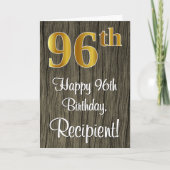 96. Geburtstag: Elegante Imitate Gold Look #, Imit Karte (Vorderseite)