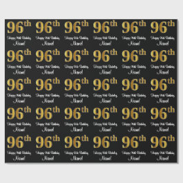 96. Geburtstag: Elegante Luxury Imitate Gold Look  Geschenkpapier