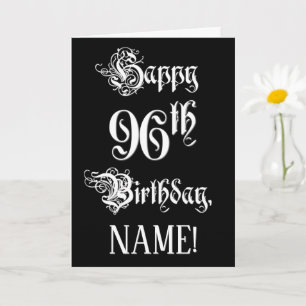 96. Geburtstag: Extravagant, elegant, Script + Ind Karte
