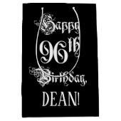 96. Geburtstag: Extravagant, elegant, Script + Ind Mittlere Geschenktüte (Vorderseite)