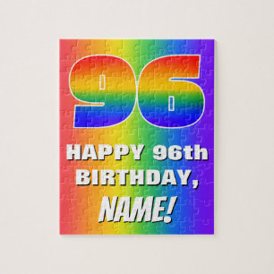 96. Geburtstag: Farbenfroh, Fun Rainbow Pattern #  Puzzle