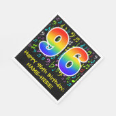 96. Geburtstag - Farbige Musiksymbole, Regenbogen Serviette (Ecke)