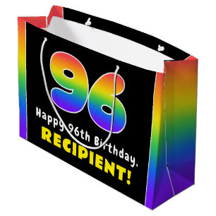 96. Geburtstag: Farbiger Regenbogen Nr. 96, Indivi Große Geschenktüte