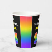 96. Geburtstag: Farbiger Regenbogen Nr. 96, Indivi Pappbecher (Rechts)